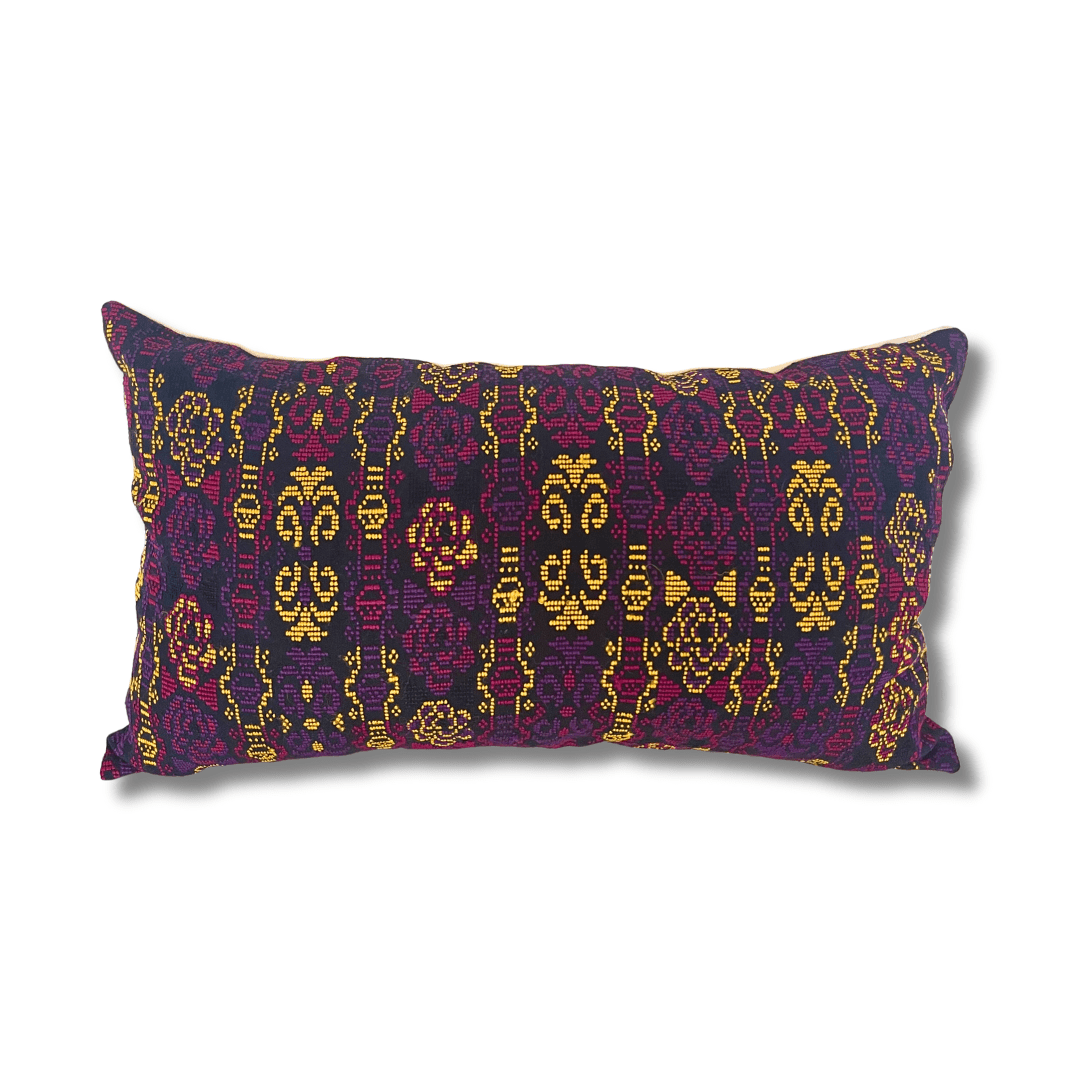Up - cycled Pueblo Lumbar Pillow Huipil One - of - a - Kind Cover - Guatemala Decor La Vie Bien Up - cycled Pueblo Lumbar Pillow Huipil One - of - a - Kind Cover - Guatemala
