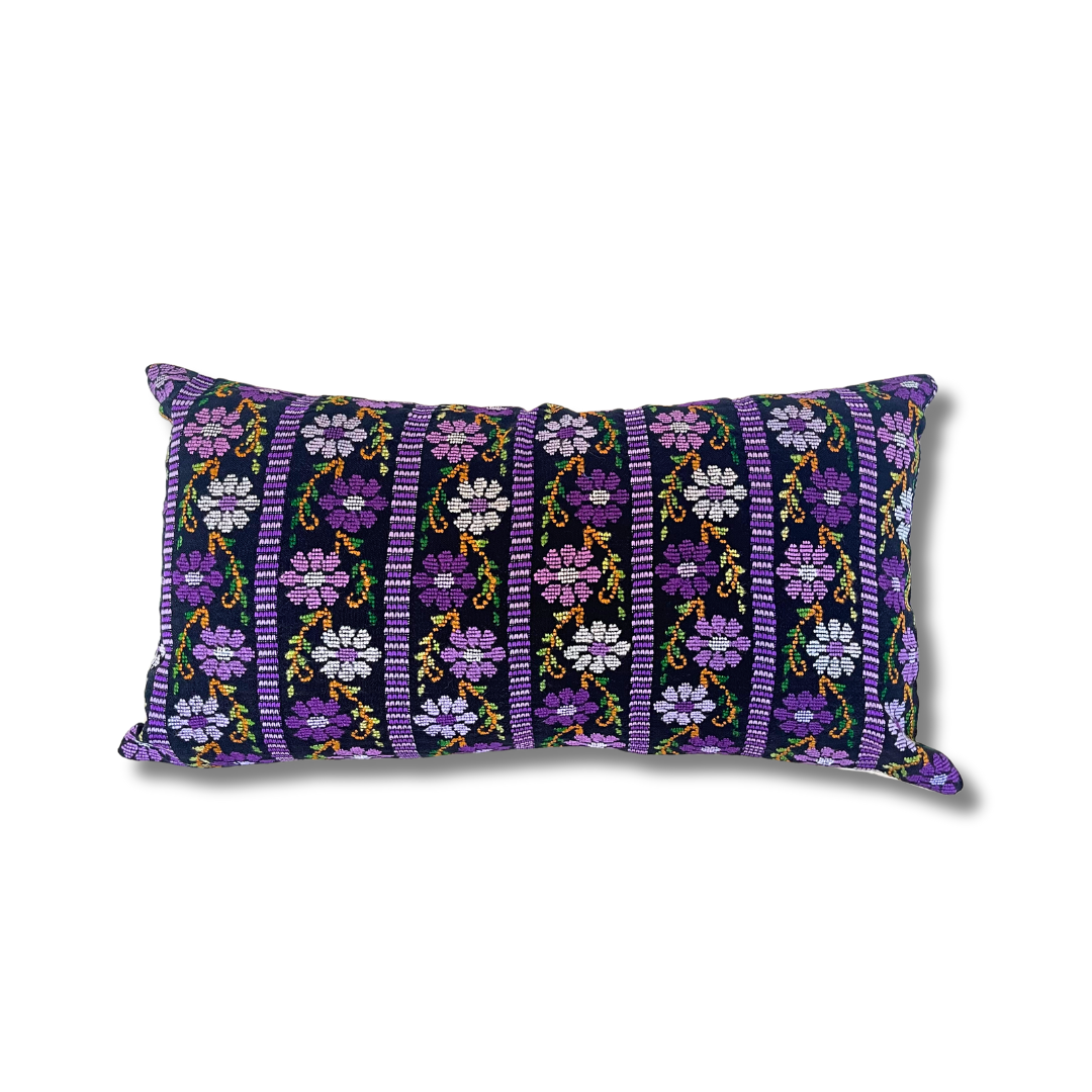 Up - cycled Pueblo Lumbar Pillow Huipil One - of - a - Kind Cover - Guatemala Decor La Vie Bien Up - cycled Pueblo Lumbar Pillow Huipil One - of - a - Kind Cover - Guatemala