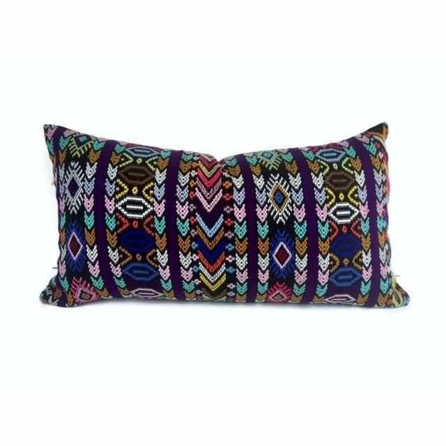 Up - cycled Pueblo Lumbar Pillow Huipil One - of - a - Kind Cover - Guatemala Decor La Vie Bien Up - cycled Pueblo Lumbar Pillow Huipil One - of - a - Kind Cover - Guatemala