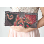 Upcycled Antique Applique Wallet - Thailand Bags La Vie Bien Upcycled Antique Applique Wallet - Thailand