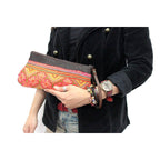 Upcycled Hmong Leather Cuff Wristlet - Thailand Bags La Vie Bien Upcycled Hmong Leather Cuff Wristlet - Thailand