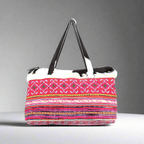 Upcycled Hmong Textile Cowhide One - of - a - kind Leather Tote Purse - Thailand Bags La Vie Bien Upcycled Hmong Textile Cowhide One - of - a - kind Leather Tote Purse - Thailand