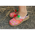 Upcycled Hmong Textile Fabric Clog Shoes - Thailand Apparel La Vie Bien Upcycled Hmong Textile Fabric Clog Shoes - Thailand