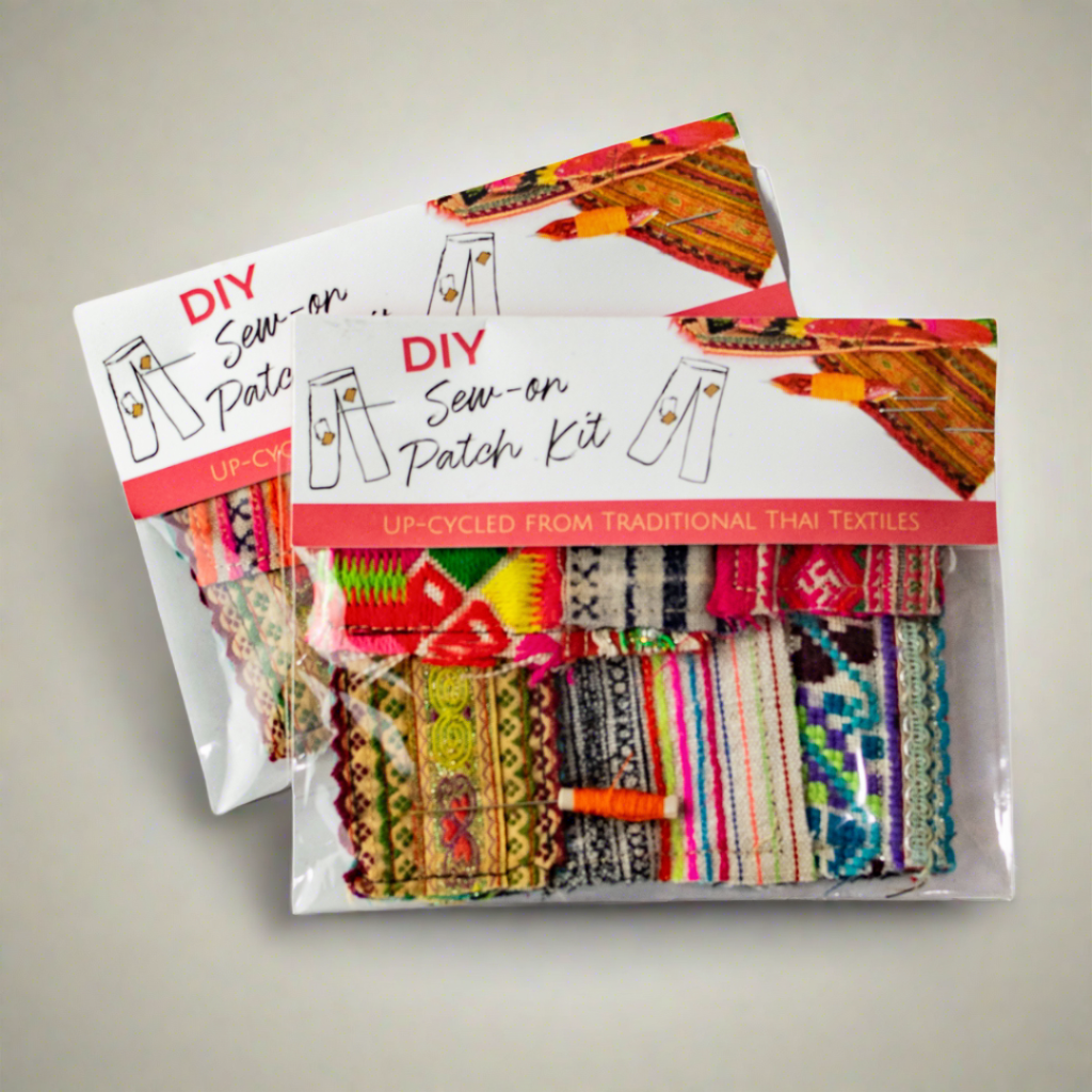 Upcycled Hmong Textile Fabric DIY Patch Kit - Thailand Apparel La Vie Bien Upcycled Hmong Textile Fabric DIY Patch Kit - Thailand