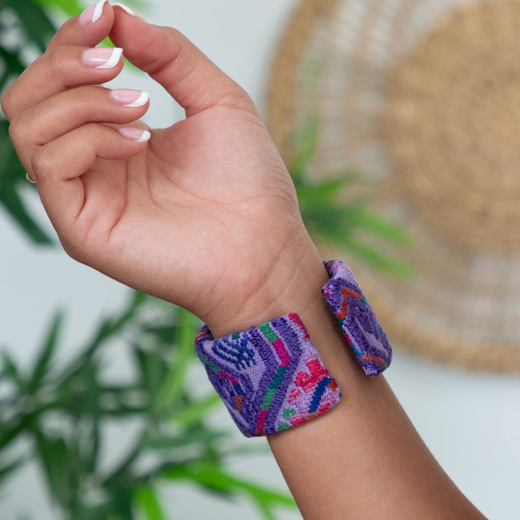 Upcycled Huipil Cuff Bracelets - Fashion La Vie Bien Upcycled Huipil Cuff