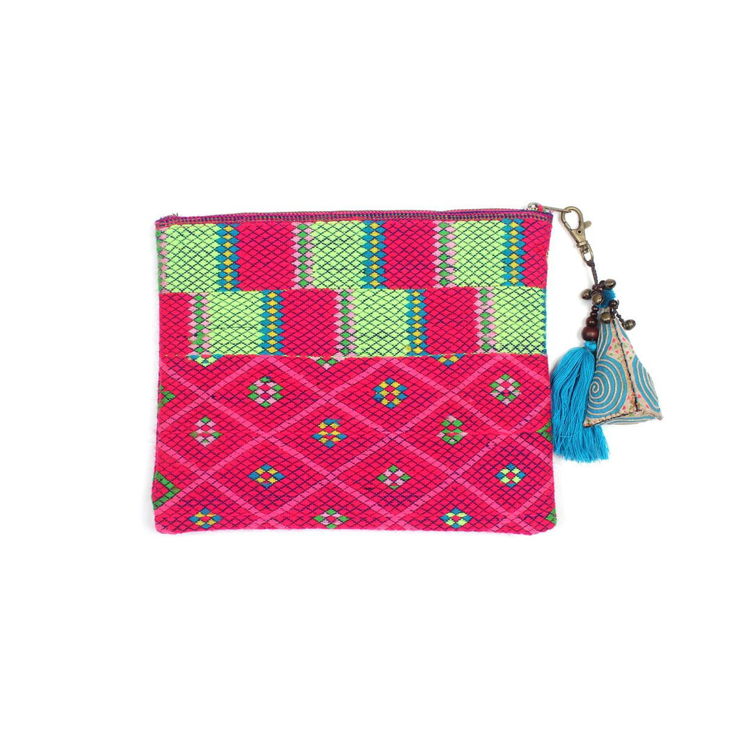 Upcycled Karen Vintage Fabric Clutch Bag - Thailand Bags La Vie Bien Upcycled Karen Vintage Fabric Clutch Bag - Thailand