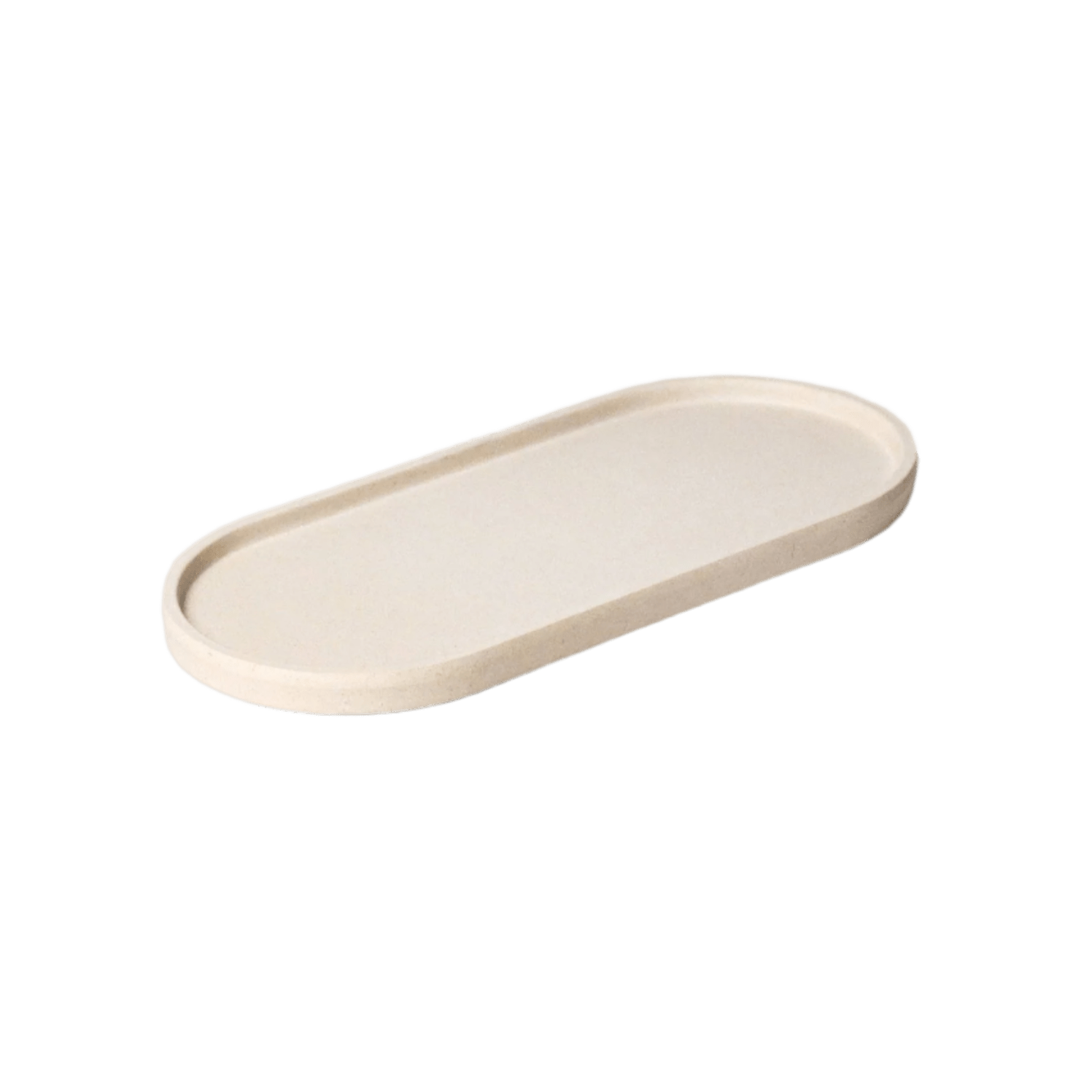 Upcycled Oval Tray: Bamboo Fibre White