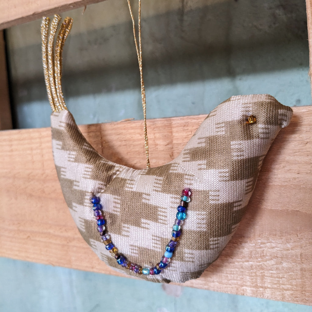 Upcycled Saree Bird Ornaments