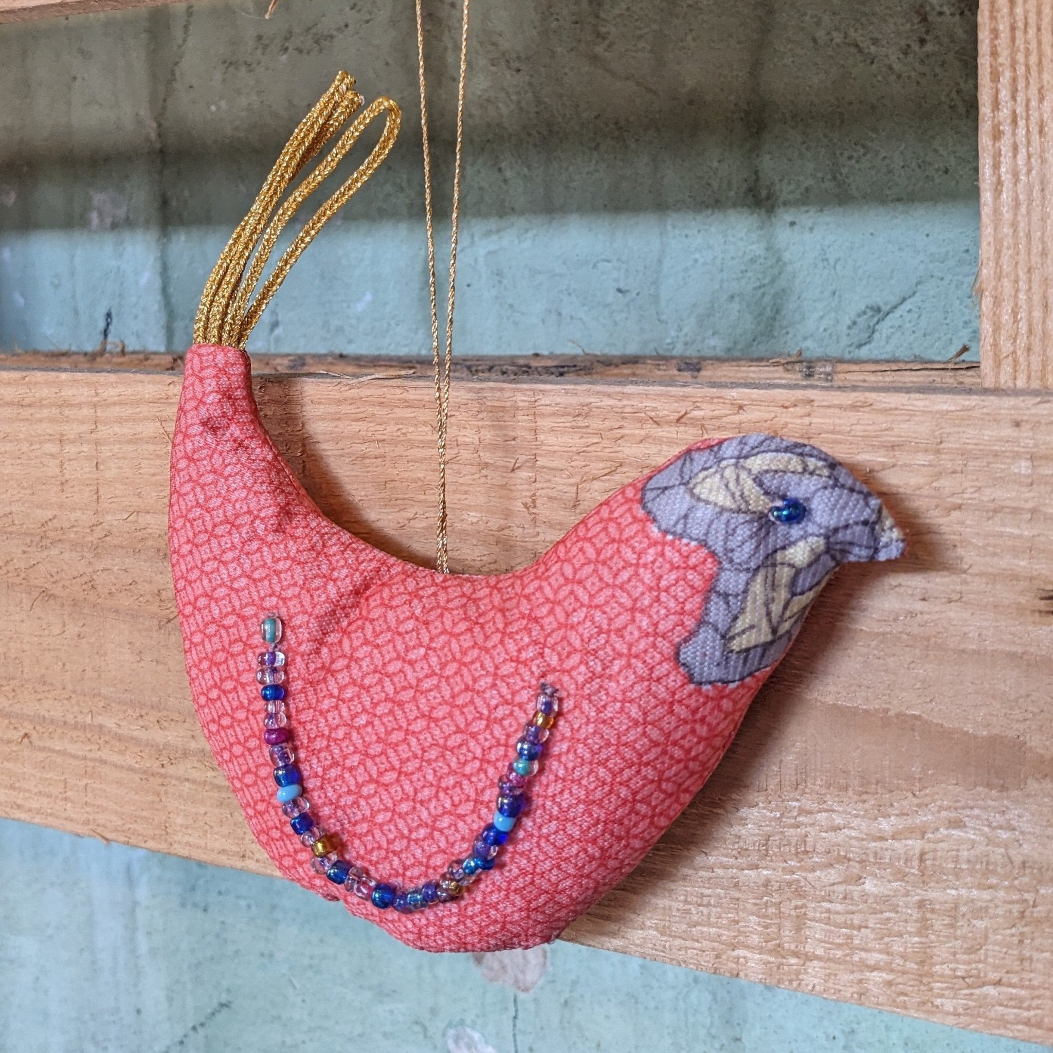Upcycled Saree Bird Ornaments