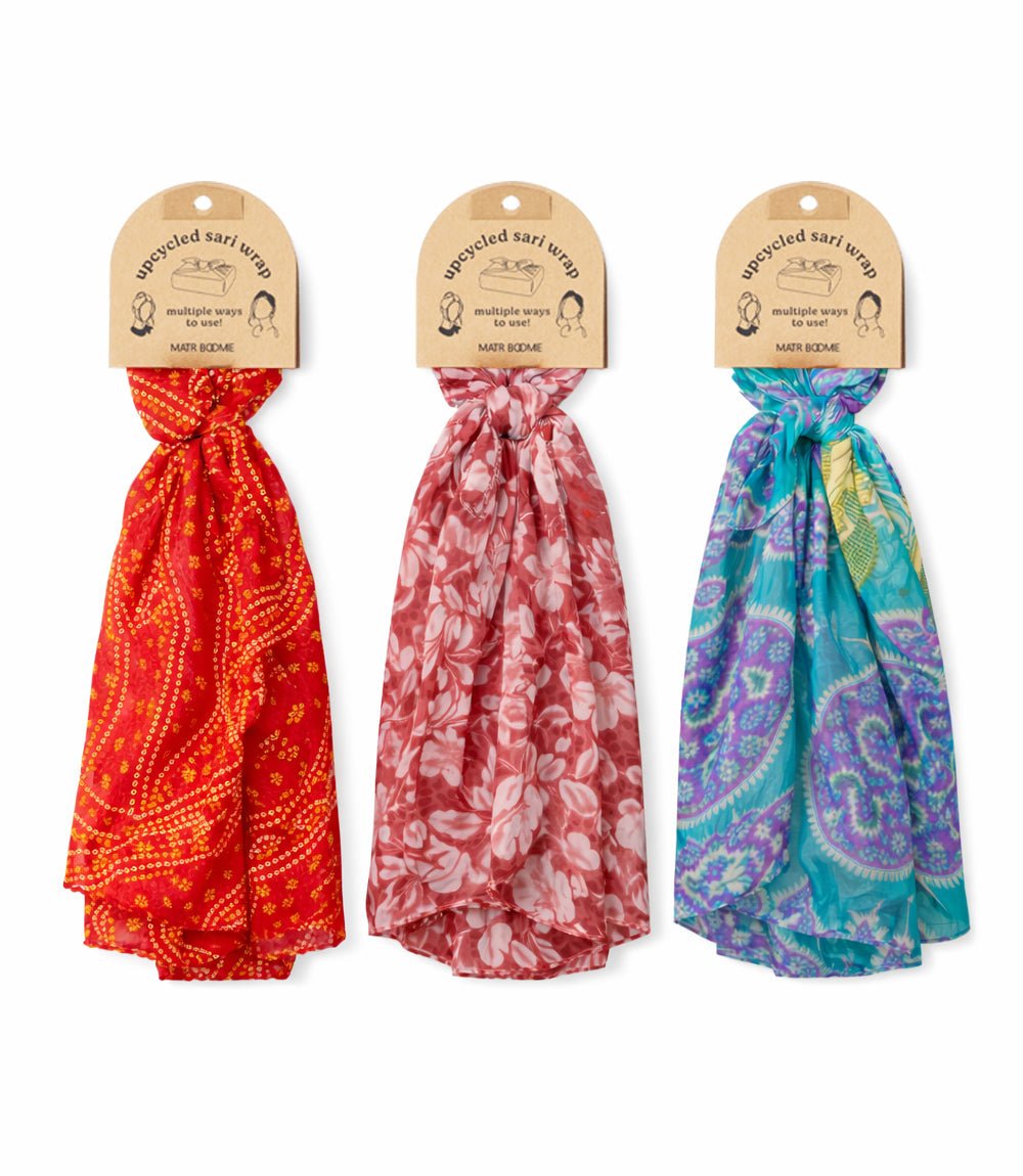 Upcycled Sari Multi-purpose Wrap HME stock line La Vie Bien Upcycled Sari Multi-purpose Wrap
