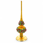 Upright Gold Metal Christmas Tree Topper Finial Stand Display Stand 7.2 Inches Ornament Stands > Tree Topper Stands La Vie Bien Upright Gold Metal Christmas Tree Topper Finial Stand Display Stand 7.2 Inches