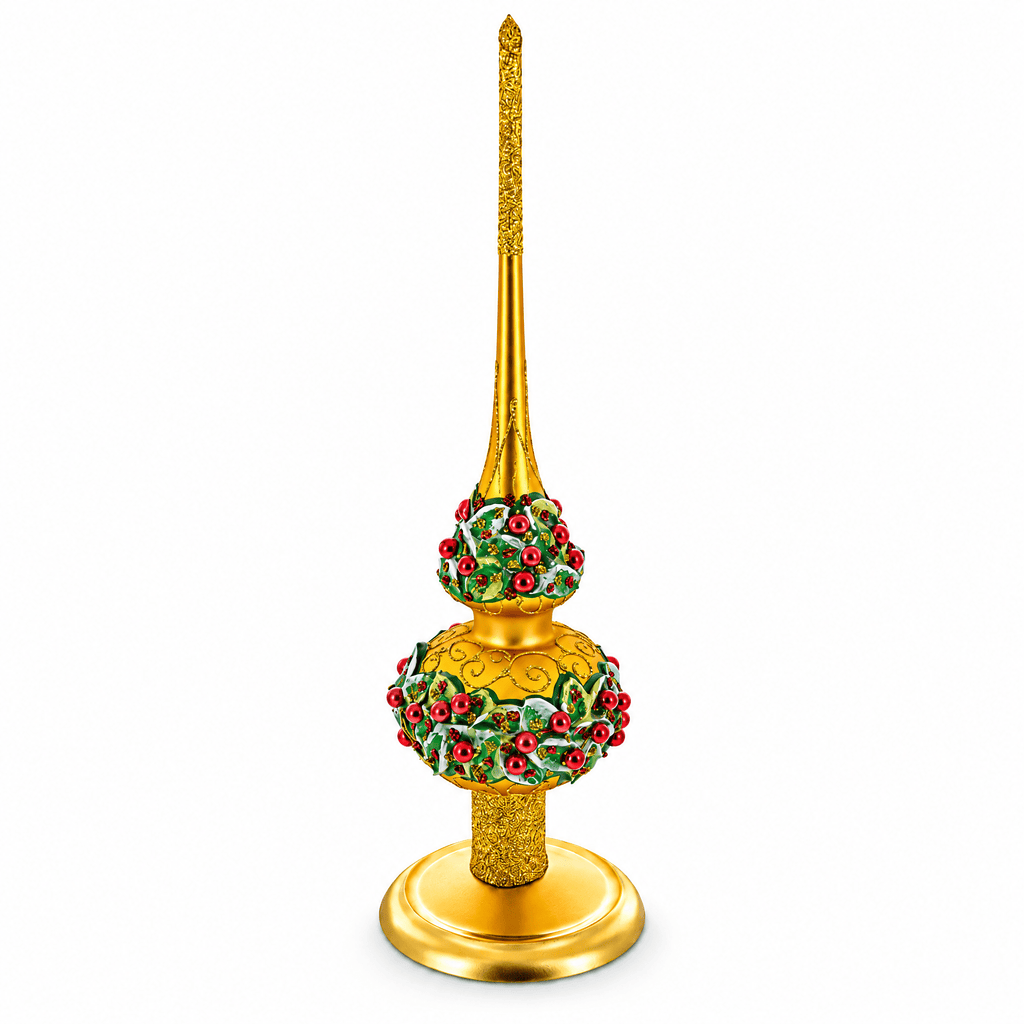 Upright Gold Metal Christmas Tree Topper Finial Stand Display Stand 7.2 Inches Ornament Stands > Tree Topper Stands La Vie Bien Upright Gold Metal Christmas Tree Topper Finial Stand Display Stand 7.2 Inches