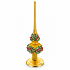 Upright Gold Metal Christmas Tree Topper Finial Stand Display Stand 7.2 Inches Ornament Stands > Tree Topper Stands La Vie Bien Upright Gold Metal Christmas Tree Topper Finial Stand Display Stand 7.2 Inches