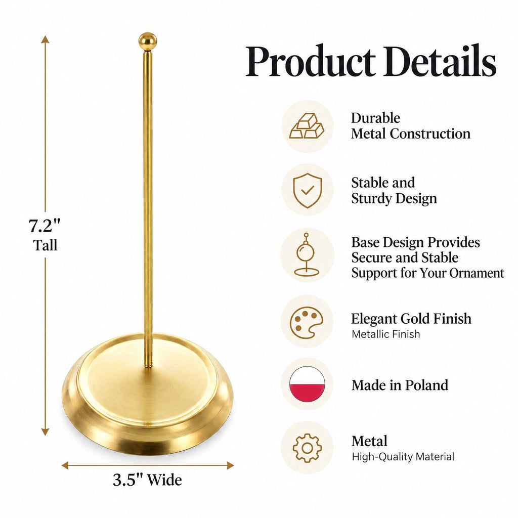 Upright Gold Metal Christmas Tree Topper Finial Stand Display Stand 7.2 Inches Ornament Stands > Tree Topper Stands La Vie Bien Upright Gold Metal Christmas Tree Topper Finial Stand Display Stand 7.2 Inches