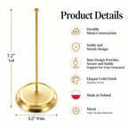 Upright Gold Metal Christmas Tree Topper Finial Stand Display Stand 7.2 Inches Ornament Stands > Tree Topper Stands La Vie Bien Upright Gold Metal Christmas Tree Topper Finial Stand Display Stand 7.2 Inches