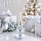 Upright Silver Metal Christmas Tree Topper Finial Stand Display Stand 7.2 Inches Ornament Stands > Tree Topper Stands La Vie Bien Upright Silver Metal Christmas Tree Topper Finial Stand Display Stand 7.2 Inches