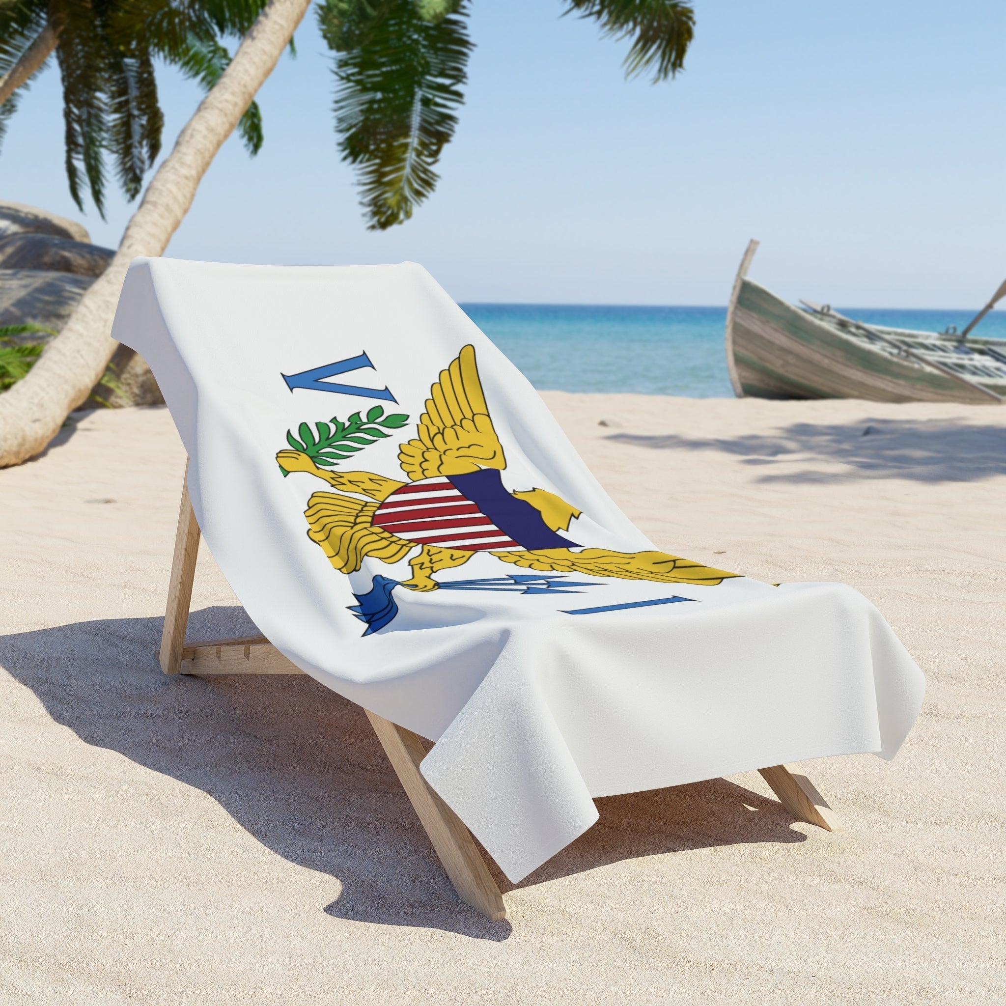 U.S. Virgin Islands Flag Beach Towel Beach Towel (Generic Brand) La Vie Bien U.S. Virgin Islands Flag Beach Towel