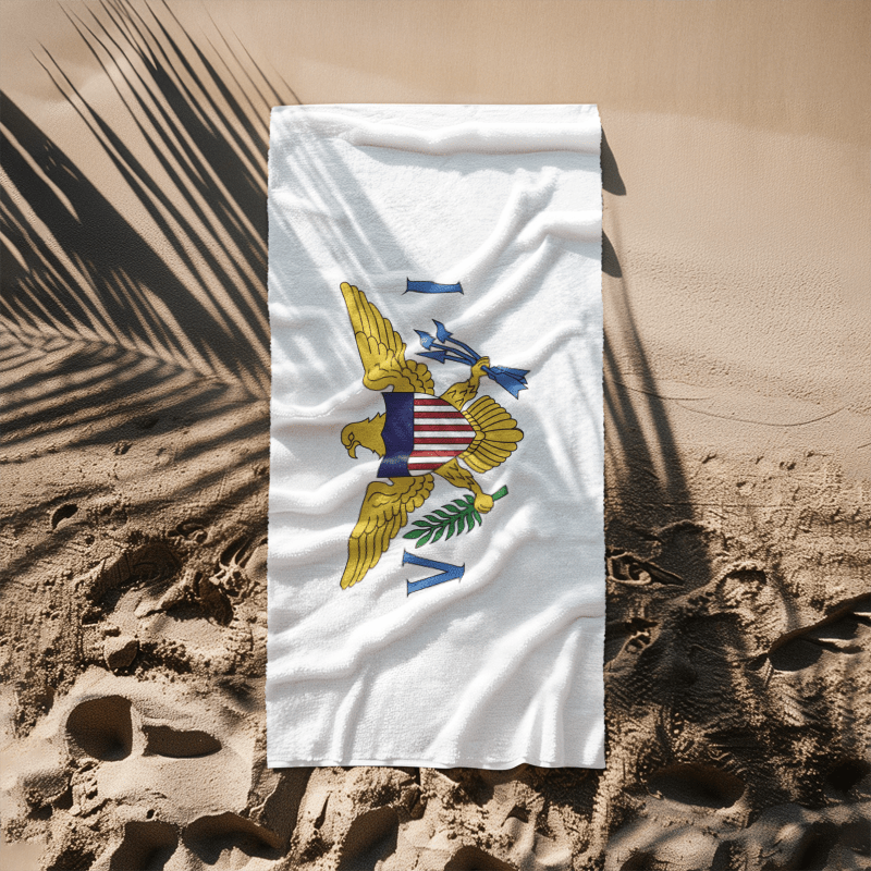 U.S. Virgin Islands Flag Beach Towel Beach Towel (Generic Brand) La Vie Bien U.S. Virgin Islands Flag Beach Towel