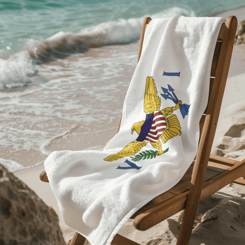 U.S. Virgin Islands Flag Beach Towel Beach Towel (Generic Brand) La Vie Bien U.S. Virgin Islands Flag Beach Towel
