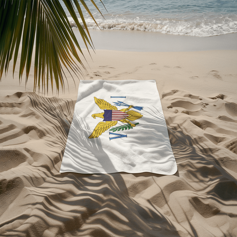 U.S. Virgin Islands Flag Beach Towel Beach Towel (Generic Brand) La Vie Bien U.S. Virgin Islands Flag Beach Towel