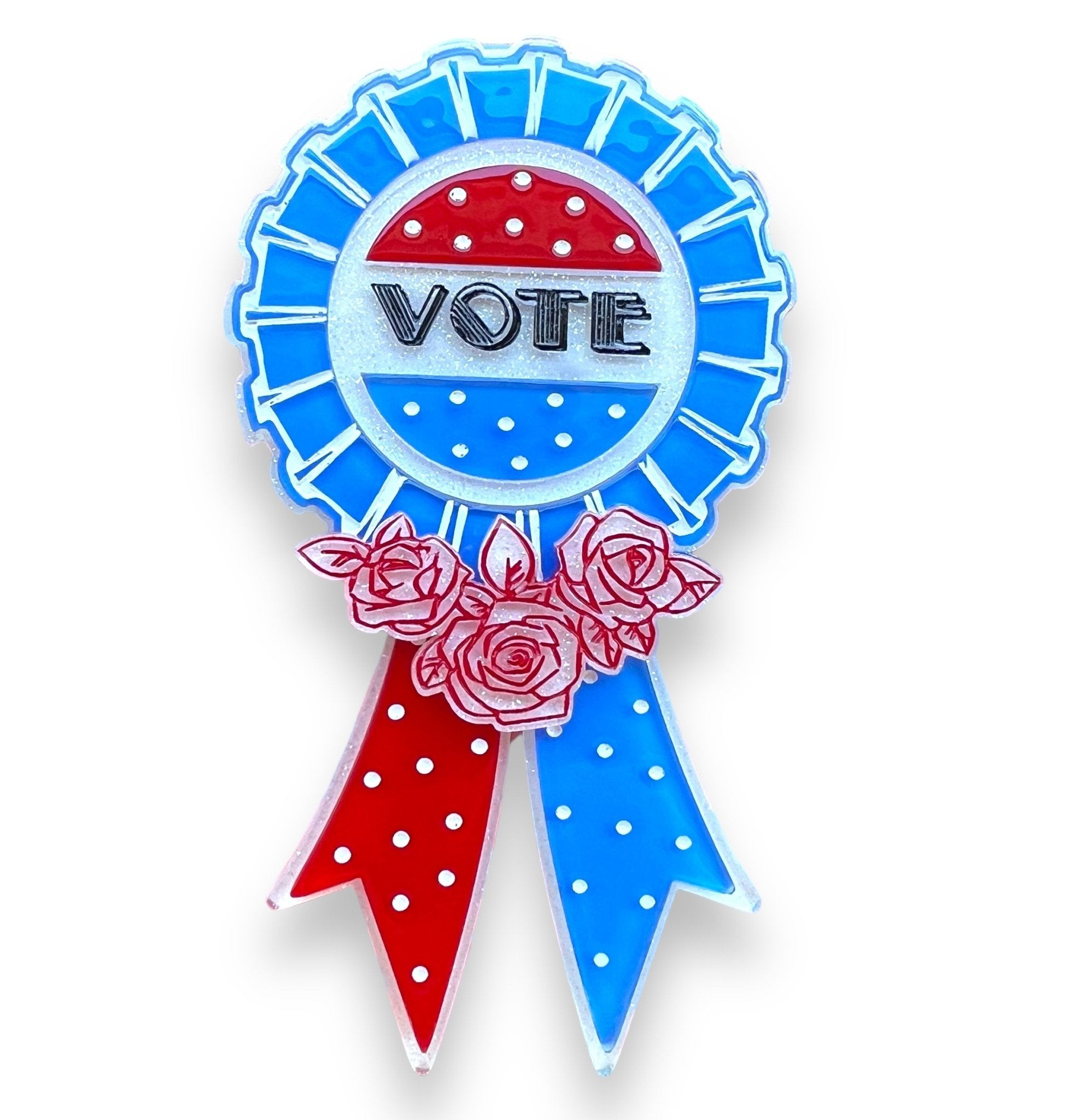 Use Your VOTE Brooch by PolyPaige x Lipstick & Chrome Brooches & Lapel Pins La Vie Bien Use Your VOTE Brooch by PolyPaige x Lipstick & Chrome