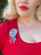 Use Your VOTE Brooch by PolyPaige x Lipstick & Chrome Brooches & Lapel Pins La Vie Bien Use Your VOTE Brooch by PolyPaige x Lipstick & Chrome