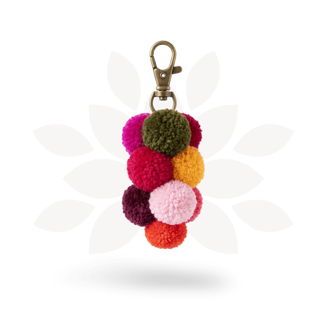Uva Pompom Cluster Multicolor Boho Bag Charm | Zipper Pull - Thailand Zipper Pulls La Vie Bien Uva Pompom Cluster Multicolor Boho Bag Charm | Zipper Pull - Thailand