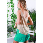 V-Neck Cut Back Sleeveless Sequin Tank Top [Available in Sizes SM-L] by The Bullish Store