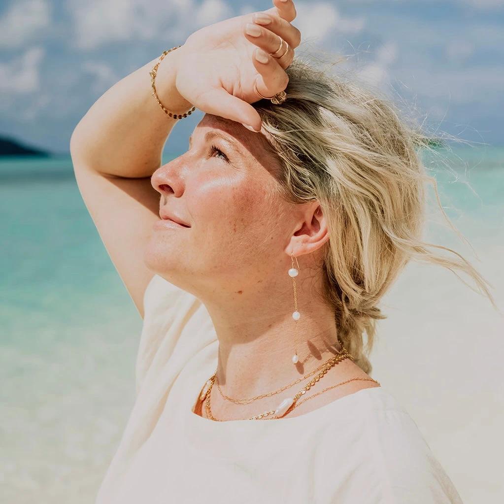 Vahine Pearl Earrings by Derive Jewelry