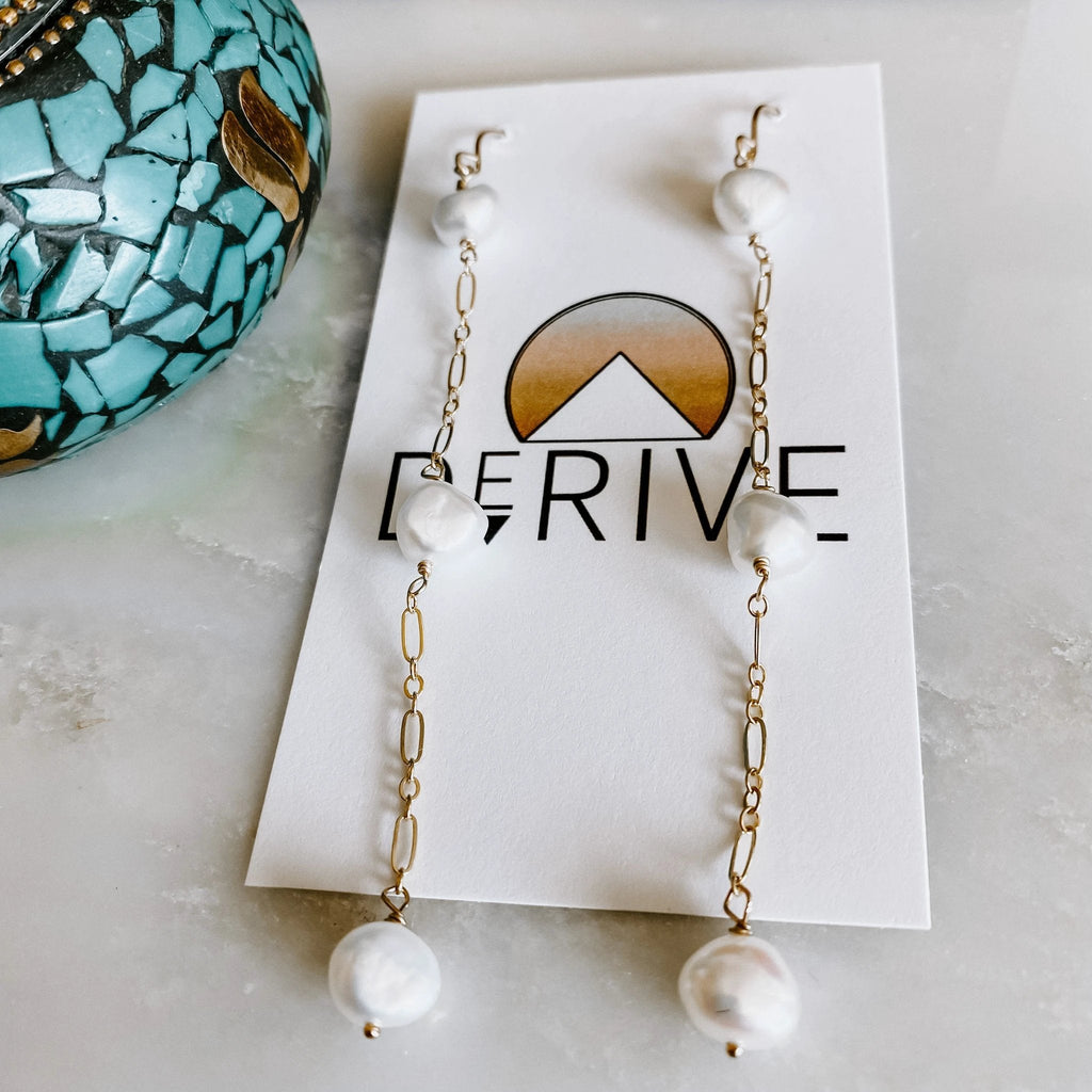 Vahine Pearl Earrings by Derive Jewelry