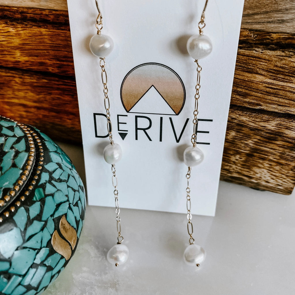 Vahine Pearl Earrings by Derive Jewelry