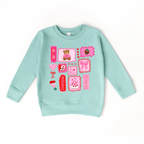 Valentine's Day Doodles XOXO toddler and youth Sweater, Valentine's Day collection by Benny and Ray Apparel