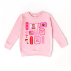 Valentine's Day Doodles XOXO toddler and youth Sweater, Valentine's Day collection by Benny and Ray Apparel