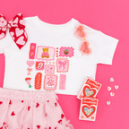 Valentine's Day Doodles XOXO toddler and youth tee shirt, Valentine's Day collection by Benny and Ray Apparel