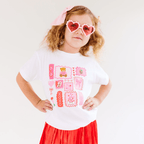 Valentine's Day Doodles XOXO toddler and youth tee shirt, Valentine's Day collection by Benny and Ray Apparel