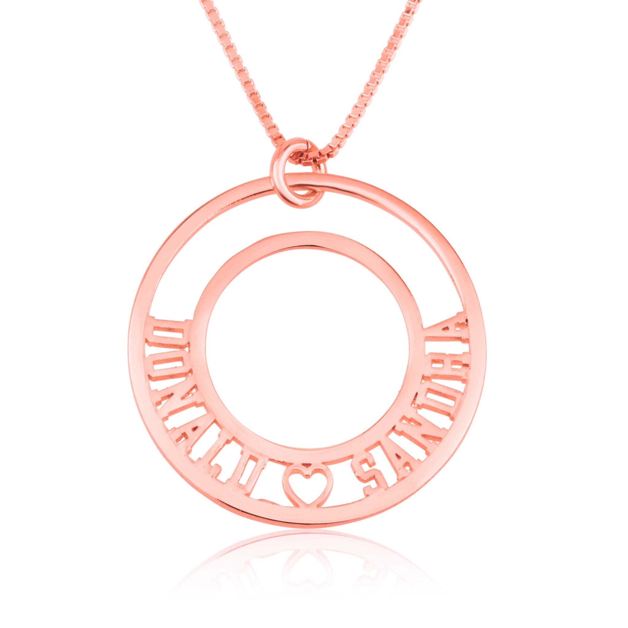Valentines Day Necklace With Two Names