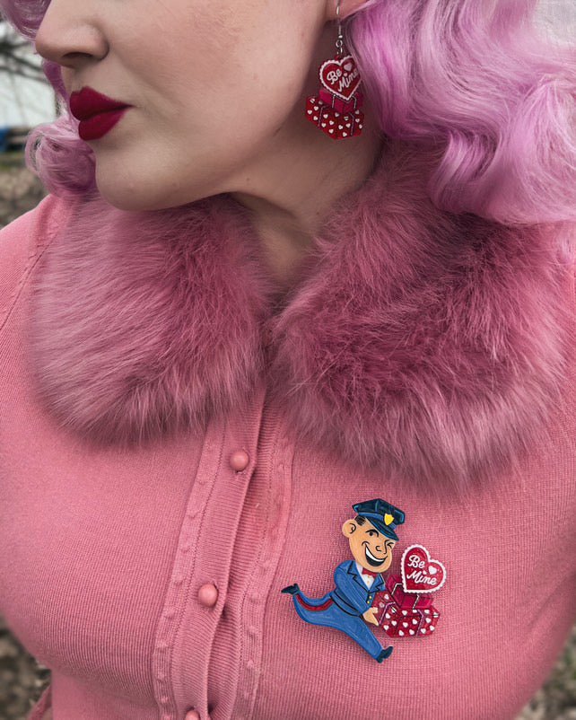Valentine's Happy Mail Earrings by 50's Vintage Dame x Lipstick & Chrome Earrings La Vie Bien Valentine's Happy Mail Earrings by 50's Vintage Dame x Lipstick & Chrome