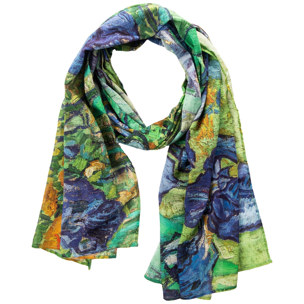 Van Gogh Irises Cotton Scarf APPAREL La Vie Bien Van Gogh Irises Cotton Scarf