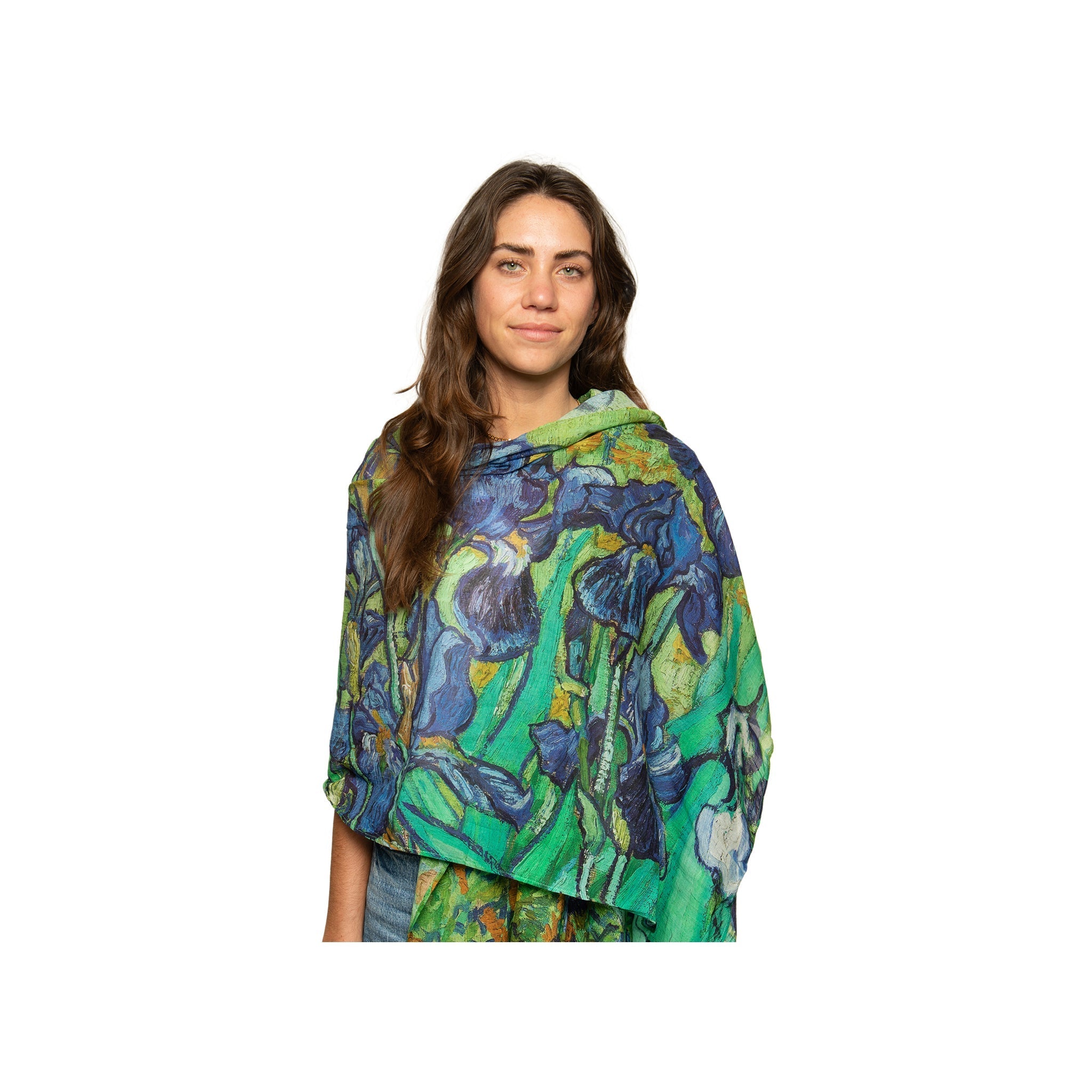 Van Gogh Irises Cotton Scarf APPAREL La Vie Bien Van Gogh Irises Cotton Scarf