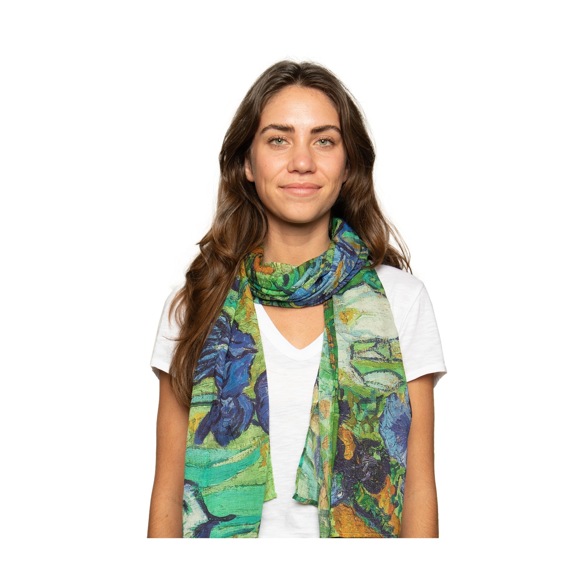 Van Gogh Irises Cotton Scarf APPAREL La Vie Bien Van Gogh Irises Cotton Scarf