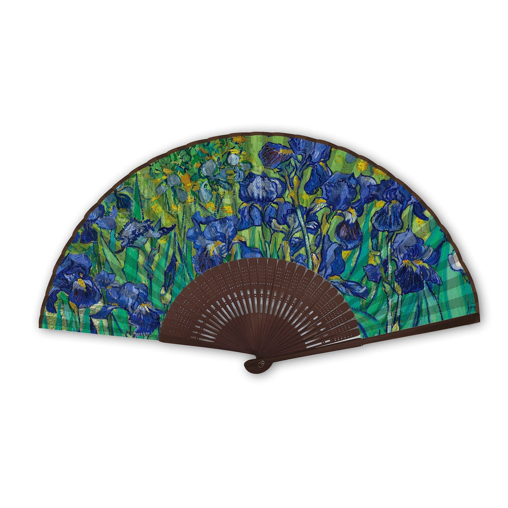 Van Gogh Irises Folding Hand Fan APPAREL La Vie Bien Van Gogh Irises Folding Hand Fan