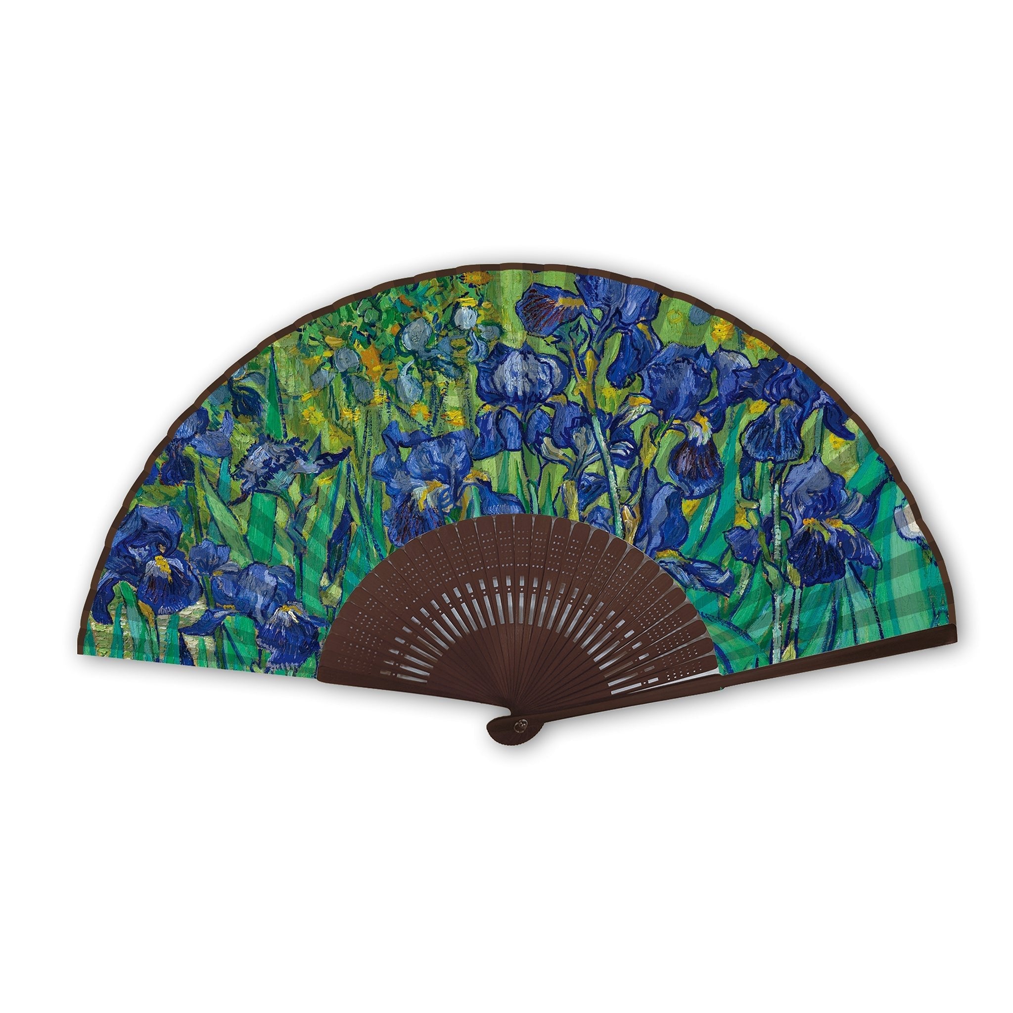 Van Gogh Irises Folding Hand Fan APPAREL La Vie Bien Van Gogh Irises Folding Hand Fan
