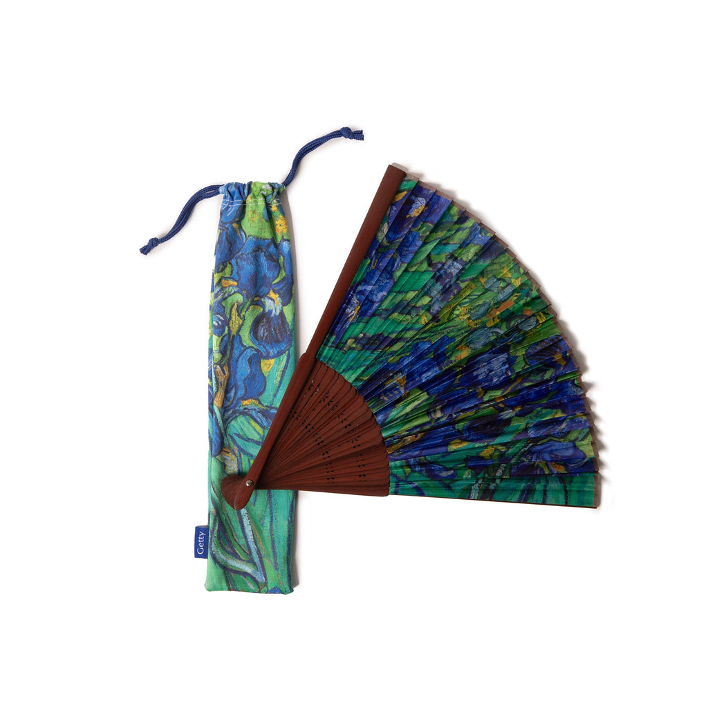 Van Gogh Irises Folding Hand Fan APPAREL La Vie Bien Van Gogh Irises Folding Hand Fan
