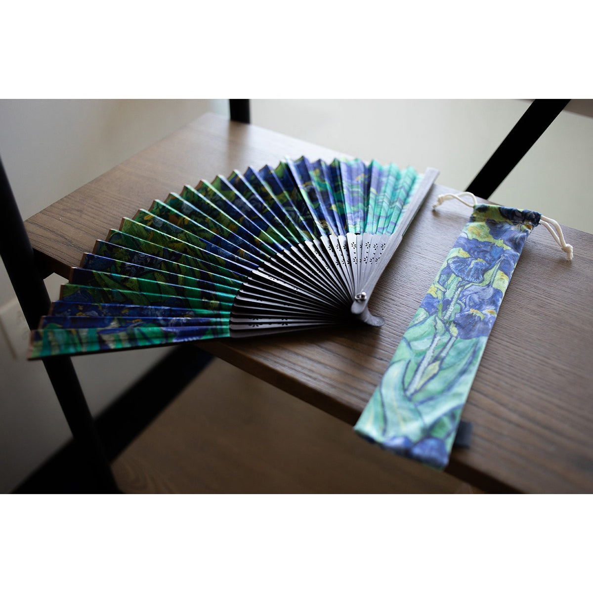 Van Gogh Irises Folding Hand Fan APPAREL La Vie Bien Van Gogh Irises Folding Hand Fan