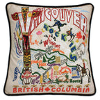 Vancouver, B.C. Hand - Embroidered Pillow Pillows La Vie Bien Vancouver, B.C. Hand - Embroidered Pillow