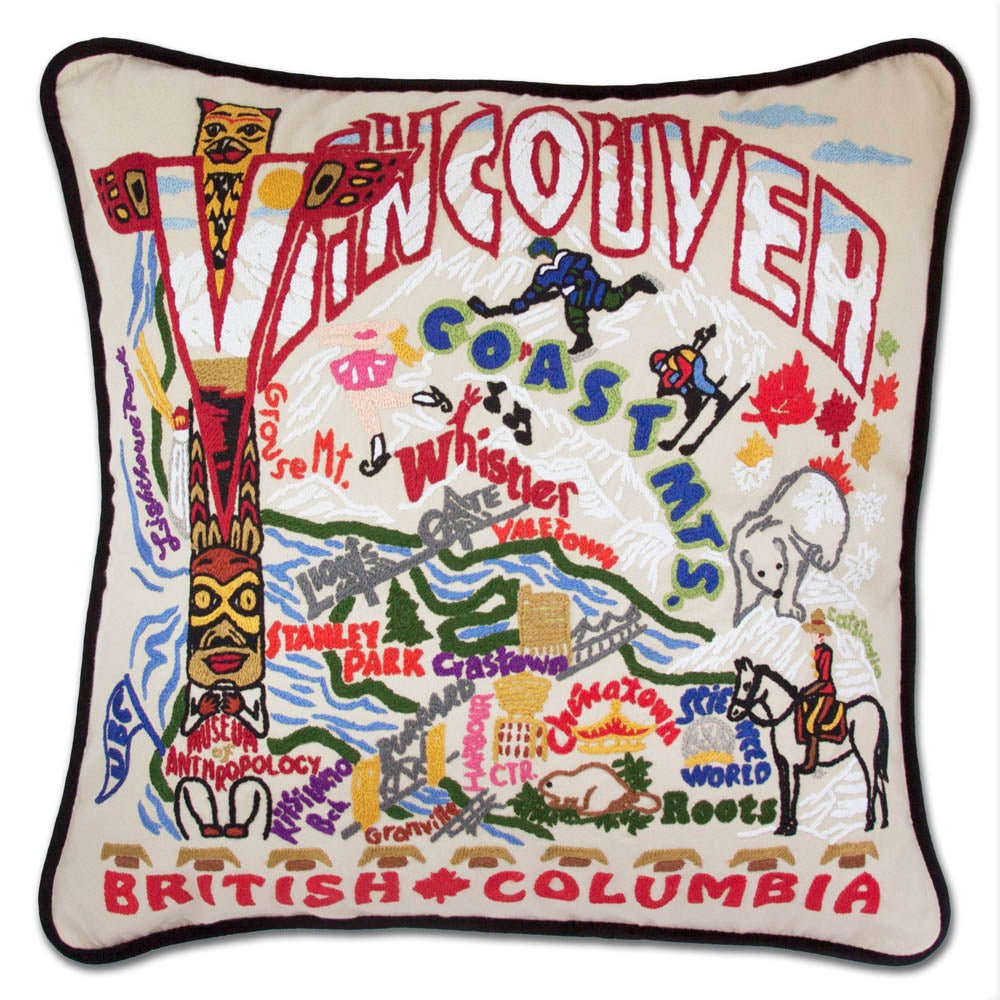 Vancouver Hand - Embroidered Pillow by CatStudio Pillows La Vie Bien Vancouver Hand - Embroidered Pillow by CatStudio