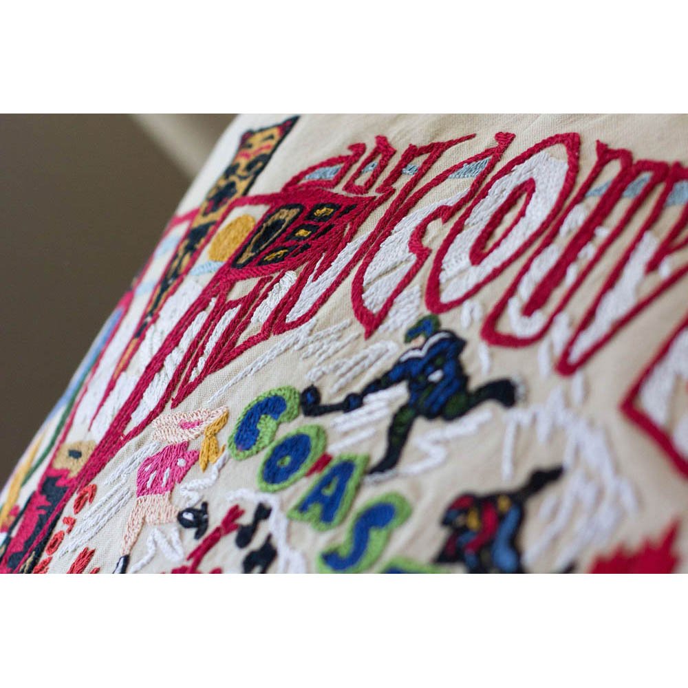 Vancouver Hand - Embroidered Pillow by CatStudio Pillows La Vie Bien Vancouver Hand - Embroidered Pillow by CatStudio