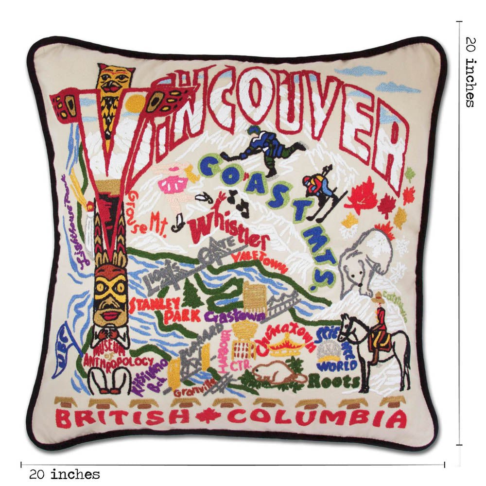 Vancouver Hand - Embroidered Pillow by CatStudio Pillows La Vie Bien Vancouver Hand - Embroidered Pillow by CatStudio