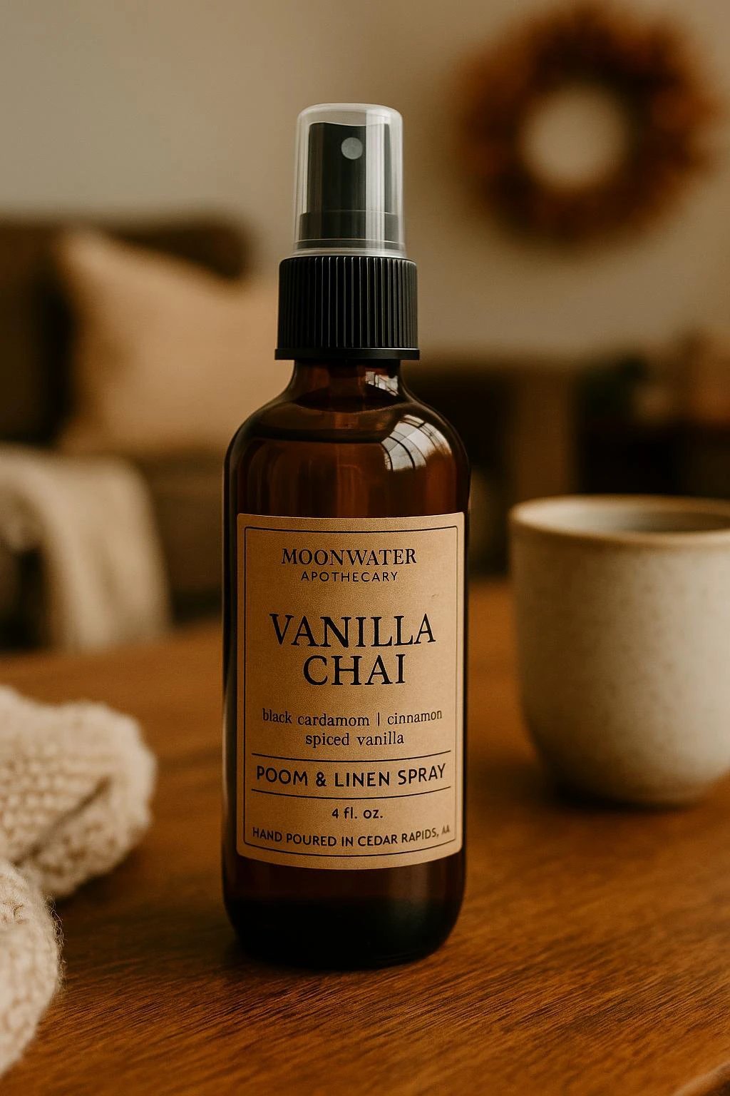 Vanilla Chai - REED DIFFUSER & ROOM SPRAY - Spiced, Sweet Cream Aroma. by Moon Water Apothecary!