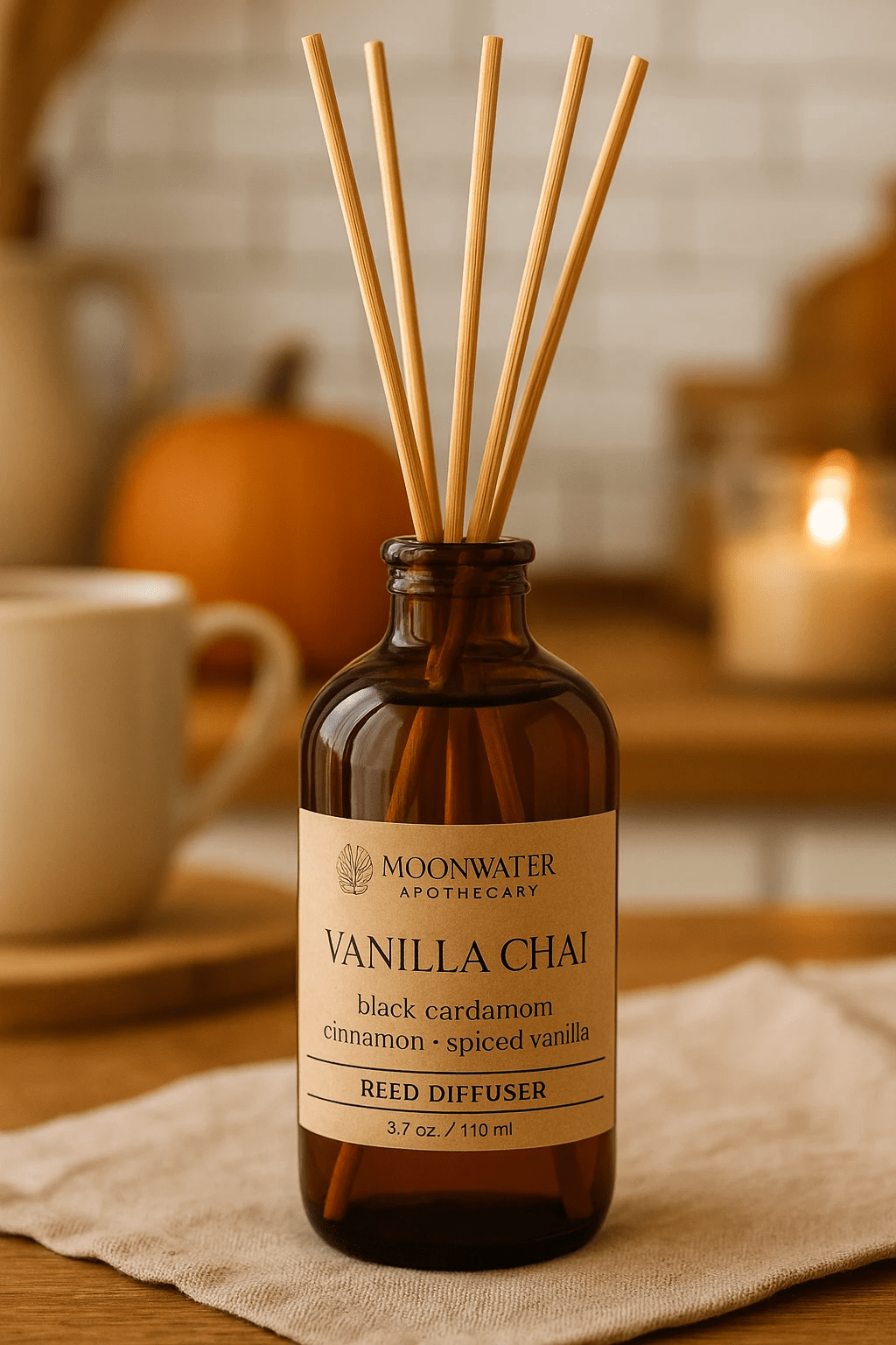 Vanilla Chai - REED DIFFUSER & ROOM SPRAY - Spiced, Sweet Cream Aroma. by Moon Water Apothecary!